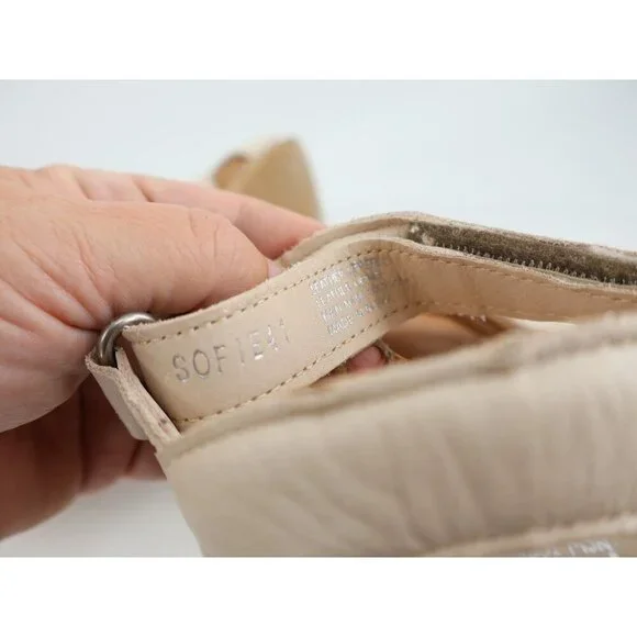 Miz Mooz Sofie Sandals Womens Size 41 EU 9.5 / 10 Ivory Leather Wedge Slingback - Picture 12 of 13